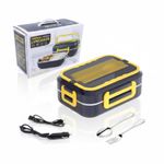 Casa si Gradina - Bucatarie si vesela - Organizare si depozitare bucatarie - Cutii alimentare - Cutie alimentara electrica, incalzitor de pranz, portabil, negru, 19.8x11.6x26.8cm, capacitate 1.5 litri - Infinity.ro