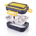 Casa si Gradina - Bucatarie si vesela - Organizare si depozitare bucatarie - Cutii alimentare - Cutie alimentara electrica, incalzitor de pranz, portabil, negru, 19.8x11.6x26.8cm, capacitate 1.5 litri - Infinity.ro