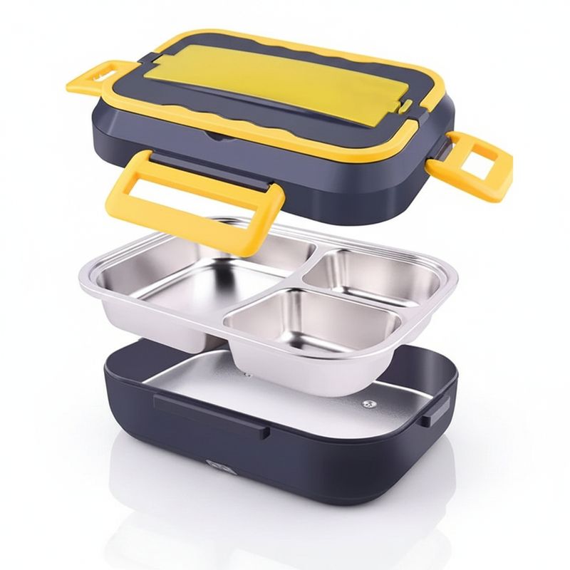 Casa si Gradina - Bucatarie si vesela - Organizare si depozitare bucatarie - Cutii alimentare - Cutie alimentara electrica, incalzitor de pranz, portabil, negru, 19.8x11.6x26.8cm, capacitate 1.5 litri - Infinity.ro