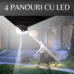 Casa si Gradina - Corpuri si surse de iluminat - Iluminat exterior - Lampi solare - Set 2 Lampi Solare cu Panou si Acumulator Calitate cu 100 Led / Lumina Alba si 270 Grade Raza Senzor de Miscare - Infinity.ro