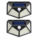 Casa si Gradina - Corpuri si surse de iluminat - Iluminat exterior - Lampi solare - Set 2 Lampi Solare cu Panou si Acumulator Calitate cu 100 Led / Lumina Alba si 270 Grade Raza Senzor de Miscare - Infinity.ro