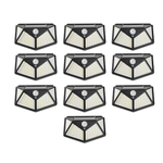 Casa si Gradina - Corpuri si surse de iluminat - Iluminat exterior - Lampi solare - Set 10 lampi cu incarcare solara, cu senzori de amurg, miscare si lumina, 3 trepte de iluminare, 100 x LED, BZRSH - Infinity.ro