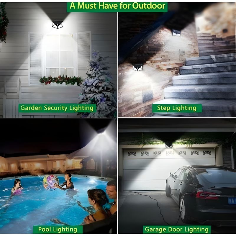 Casa si Gradina - Corpuri si surse de iluminat - Iluminat exterior - Lampi solare - Set 10 lampi cu incarcare solara, cu senzori de amurg, miscare si lumina, 3 trepte de iluminare, 100 x LED, BZRSH - Infinity.ro
