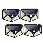 Casa si Gradina - Corpuri si surse de iluminat - Iluminat exterior - Lampi solare - Set 4 lampi cu incarcare solara, cu senzori de miscare si lumina, 3 trepte de iluminare, 100 x LED, IP65, APF, Negru - Infinity.ro