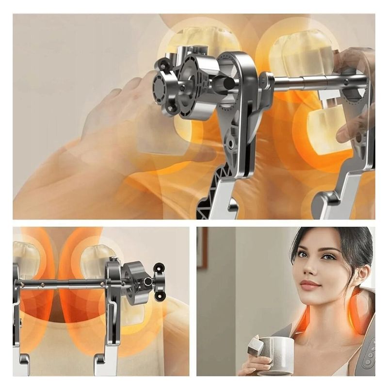 Ingrijire personala si Cosmetice - Sanatate si wellness - Articole wellness - Aparate si dispozitive de masaj - Aparat de Masaj pentru Gat si Umeri, 6 Capete, cu Caldura, Fara Fir, 2 Niveluri de Intensitate - Infinity.ro