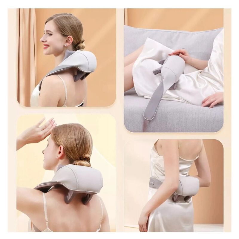 Ingrijire personala si Cosmetice - Sanatate si wellness - Articole wellness - Aparate si dispozitive de masaj - Aparat de Masaj pentru Gat si Umeri, 6 Capete, cu Caldura, Fara Fir, 2 Niveluri de Intensitate - Infinity.ro