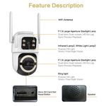 Casa si Gradina - Electrice - Smart Home - Camere de supraveghere - Camera Supraveghere Dubla cu WiFi, Rezolutie 3MP, Rezistenta la Apa, Interior si Exterior - Infinity.ro