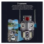 Casa si Gradina - Electrice - Smart Home - Camere de supraveghere - Camera de Supraveghere Tripla 4K Wi-Fi, Zoom 10x, PTZ, Detectare Umana, Auto Tracking, IP66 - Infinity.ro