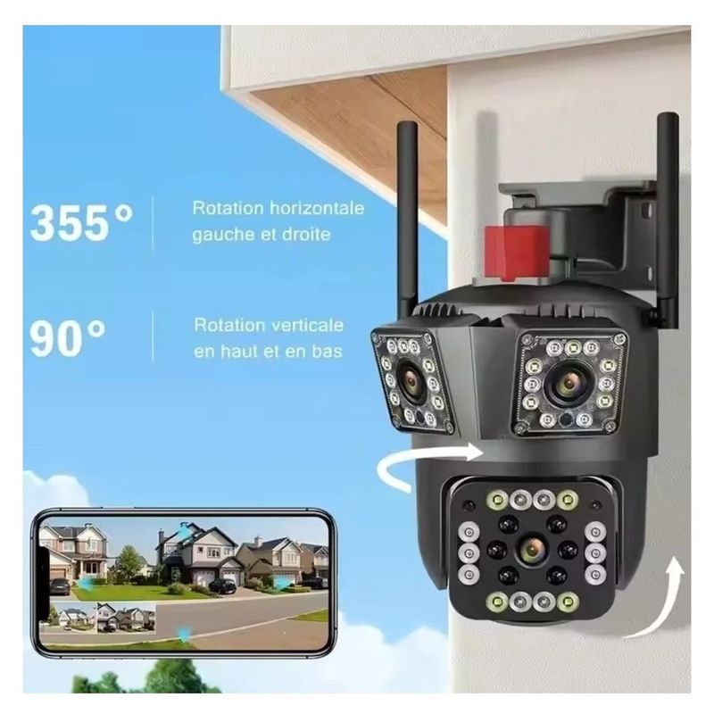 Casa si Gradina - Electrice - Smart Home - Camere de supraveghere - Camera de Supraveghere Tripla 4K Wi-Fi, Zoom 10x, PTZ, Detectare Umana, Auto Tracking, IP66 - Infinity.ro