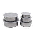 Casa si Gradina - Bucatarie si vesela - Organizare si depozitare bucatarie - Cutii alimentare - Set de 5 Cutii din Metal pentru Depozitare Alimente, inox, 10x12x14x16x18cm - Infinity.ro