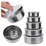 Casa si Gradina - Bucatarie si vesela - Organizare si depozitare bucatarie - Cutii alimentare - Set de 5 Cutii din Metal pentru Depozitare Alimente, inox, 10x12x14x16x18cm - Infinity.ro