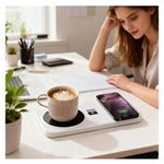 Casa si Gradina - Bucatarie si vesela - Accesorii bar - Suporturi bauturi - Suport de Cana cu Incalzire Electrica si Incarcare Wireless, Control de Temperatura, Smart - Infinity.ro