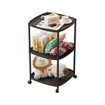 Casa si Gradina - Mobilier - Mese si birouri - Masute de cafea - Masuta Mobila cu 3 Polite, Roti, 62 x 39 x 39 cm, Negru - Infinity.ro