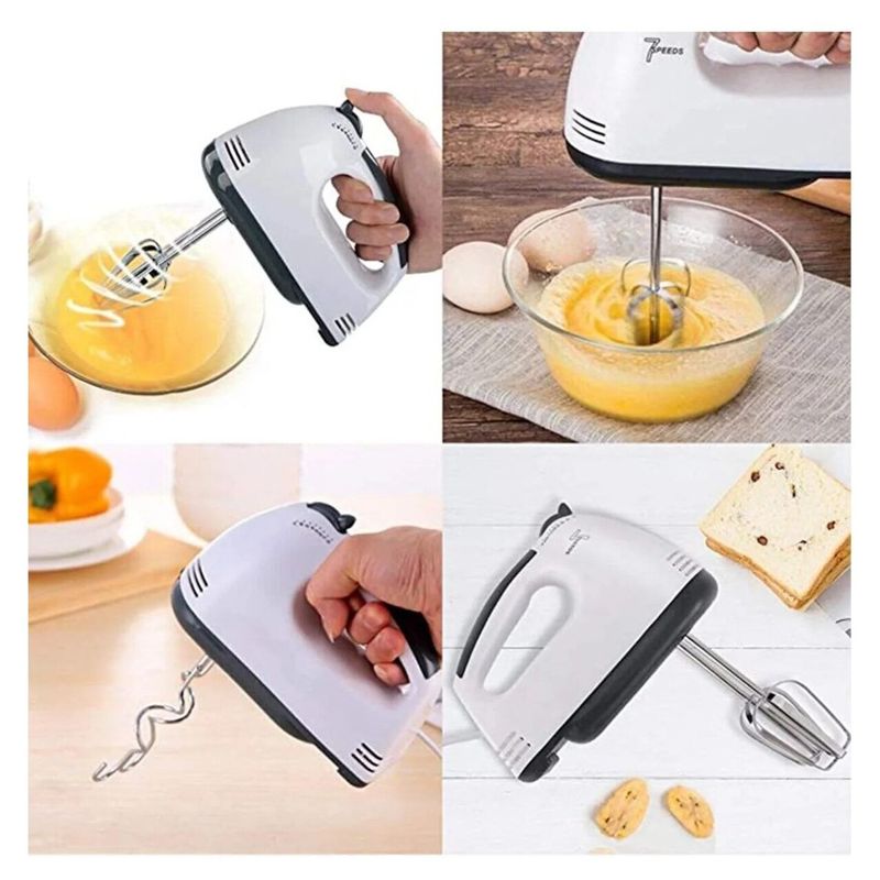 Electronice si Electrocasnice - Electrocasnice bucatarie - Mixere, tocatoare & roboti de bucatarie - Mixere - Mixer Mana Electric, 260W, 7 Viteze, Palete Tel, Framantat, 220V, Culoare Alb - Infinity.ro