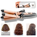 Ingrijire personala si Cosmetice - Aparate & accesorii ingrijire personala - Hair styling - Ondulatoare - Ondulator Triplu de Par cu Invelis Ceramic, Ioni Negativi, Reglaj Automat, Design Modern - Infinity.ro