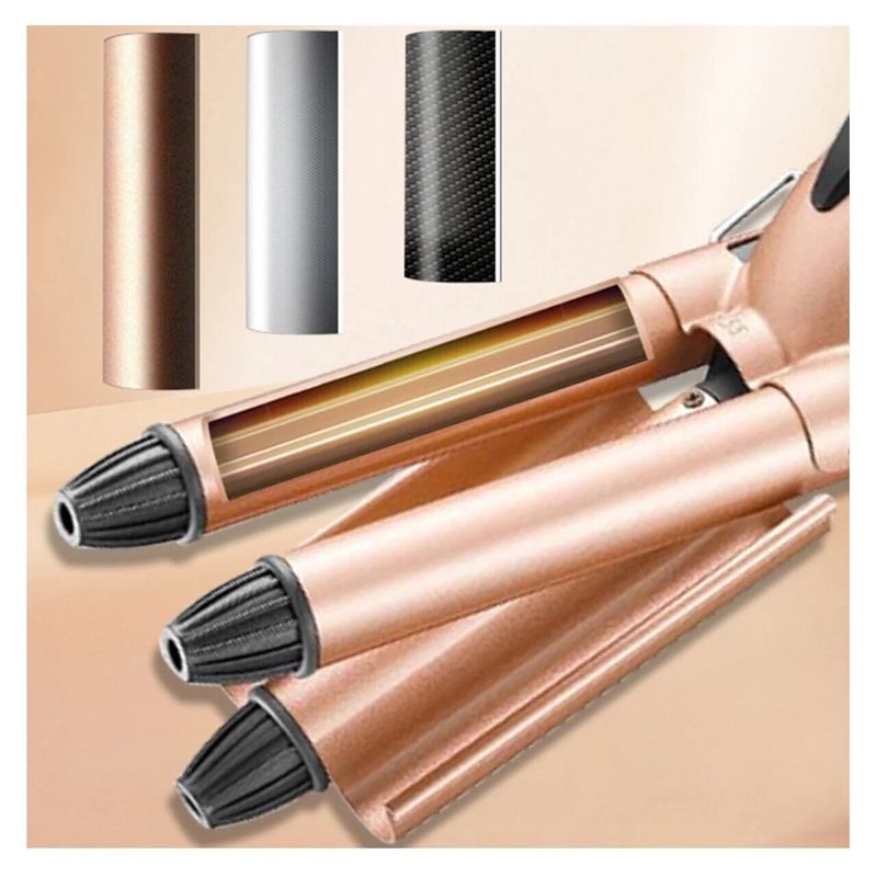 Ingrijire personala si Cosmetice - Aparate & accesorii ingrijire personala - Hair styling - Ondulatoare - Ondulator Triplu de Par cu Invelis Ceramic, Ioni Negativi, Reglaj Automat, Design Modern - Infinity.ro