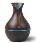 Electronice si Electrocasnice - Climatizare si sisteme de incalzire - Aparate filtrare aer - Umidificatoare - Umidificator Aromaterapie cu LED, Ultrasunete, 130 ml, Maro Inchis - Infinity.ro