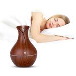 Electronice si Electrocasnice - Climatizare si sisteme de incalzire - Aparate filtrare aer - Umidificatoare - Umidificator Aromaterapie cu LED, Ultrasunete, 130 ml, Maro Inchis - Infinity.ro
