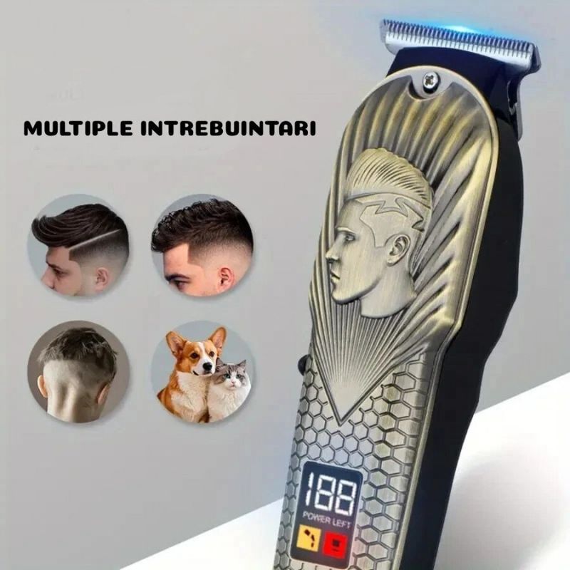 Ingrijire personala si Cosmetice - Aparate & accesorii ingrijire personala - Aparate de ras si tuns - Aparate de tuns - Masina Tuns, Profesionala, Capilar Barba, Afisaj Digital, Reincarcabila, Lame Precizie, Accesorii - Infinity.ro