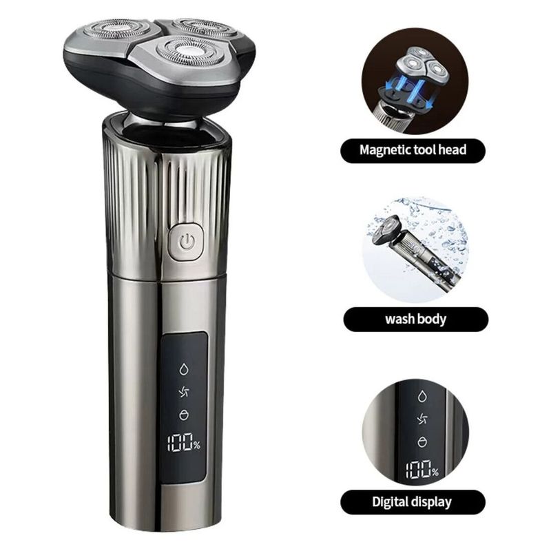 Ingrijire personala si Cosmetice - Aparate & accesorii ingrijire personala - Aparate de ras si tuns - Aparate de tuns - Set de Ingrijire 3 in 1, Aparat Ras, Tuns, Nas si Urechi, USB Type C, LED, Fara Fir, Barbierit Curat - Infinity.ro
