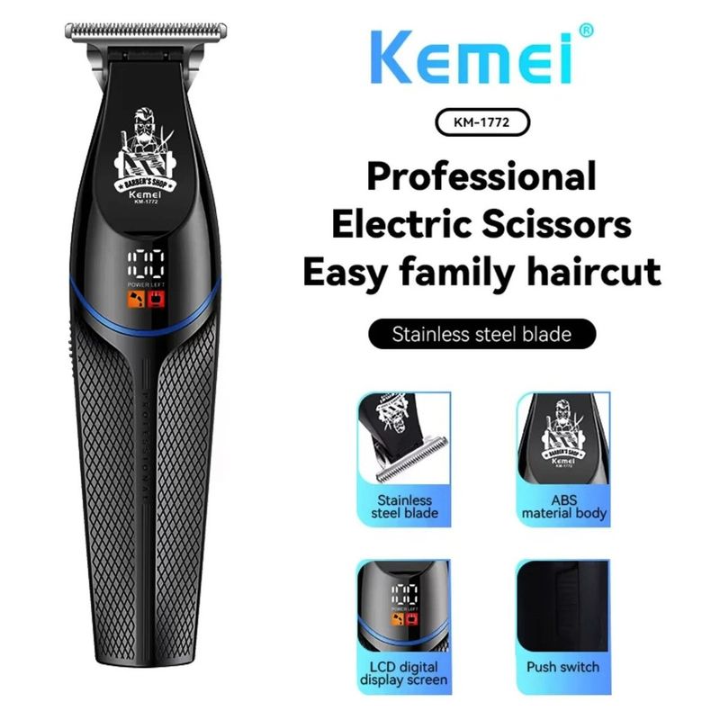Ingrijire personala si Cosmetice - Aparate & accesorii ingrijire personala - Aparate de ras si tuns - Aparate de tuns - Aparat de Tuns Profesional pentru Contur cu Afisaj LCD si Acumulator, Trimmer fara Fir - Infinity.ro