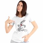 Fashion, accesorii si bijuterii - Femei - Imbracaminte femei - Tricouri si topuri femei - Tricou Femei Bugs Bunny Iepuras, alb, marime 3XL - Infinity.ro