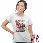 Fashion, accesorii si bijuterii - Femei - Imbracaminte femei - Tricouri si topuri femei - Tricou Femei Huntrix Kpop Craciun, alb, marime M - Infinity.ro