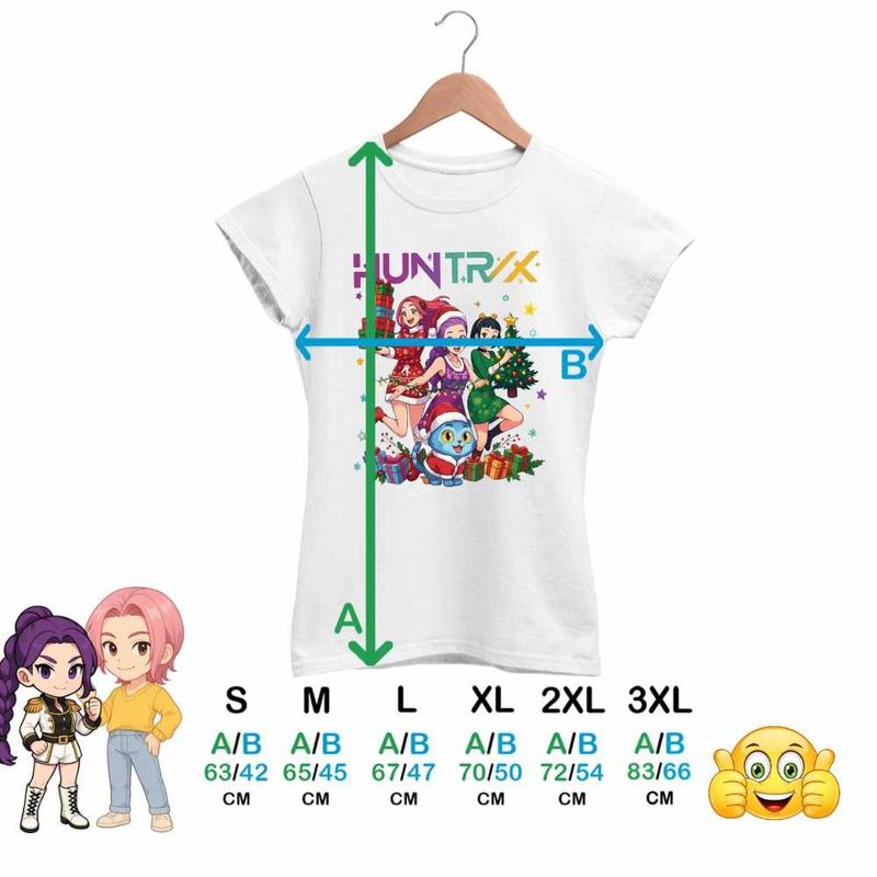 Fashion, accesorii si bijuterii - Femei - Imbracaminte femei - Tricouri si topuri femei - Tricou Femei Huntrix Kpop Craciun, alb, marime M - Infinity.ro