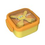 Jucarii, Copii si Bebe - Hrana si alaptare - Biberoane, suzete si accesorii hranire - Articole hranire bebelusi - Caserola 2in 1 cu lingurita si furculita, galbena ,U-Grow - Infinity.ro