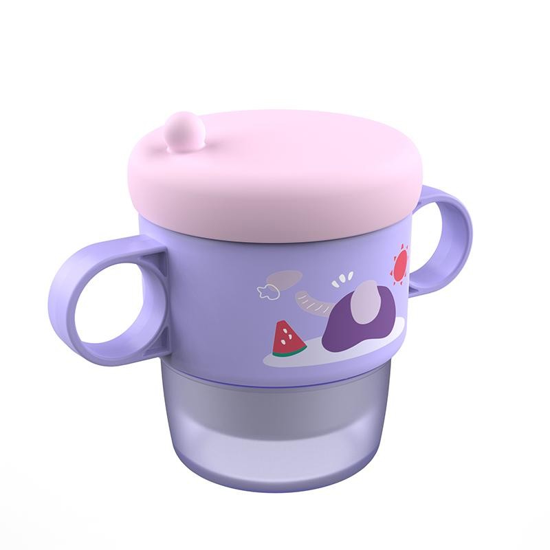 Jucarii, Copii si Bebe - Hrana si alaptare - Biberoane, suzete si accesorii hranire - Cani, pahare si accesorii bebe - Cana termos cu manere si capac, mov, 250 ml, U-Grow - Infinity.ro