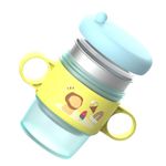 Jucarii, Copii si Bebe - Hrana si alaptare - Biberoane, suzete si accesorii hranire - Cani, pahare si accesorii bebe - Cana termos cu manere si capac, blue, 250ml,  U-Grow - Infinity.ro