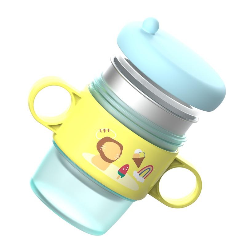 Jucarii, Copii si Bebe - Hrana si alaptare - Biberoane, suzete si accesorii hranire - Cani, pahare si accesorii bebe - Cana termos cu manere si capac, blue, 250ml,  U-Grow - Infinity.ro