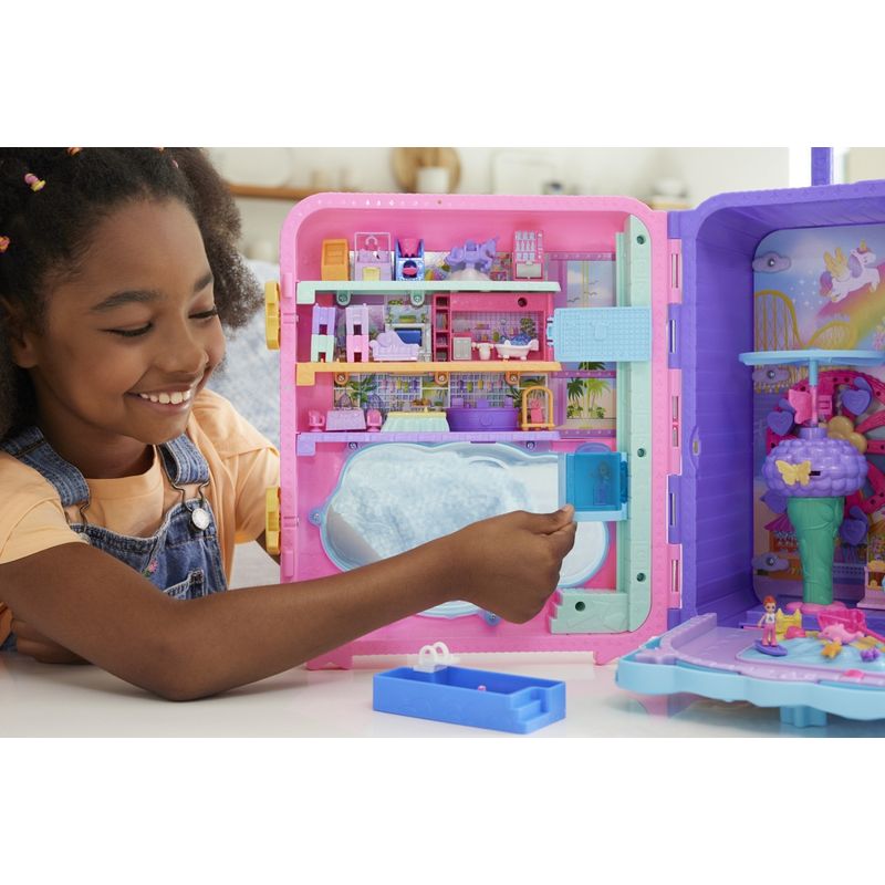 Jucarii, Copii si Bebe - Jucarii si jocuri - Papusi si accesorii - Papusi - Polly Pocket valiza Unicorn - Infinity.ro