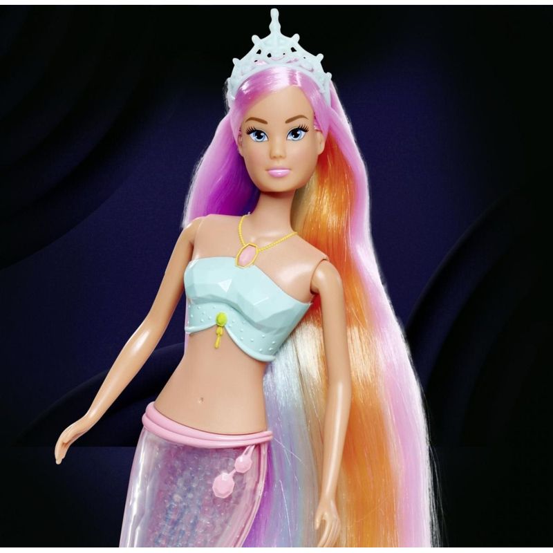 Jucarii, Copii si Bebe - Jucarii si jocuri - Papusi si accesorii - Papusi - Steffi Love papusa Steffi sirena magica curcubeu cu coada luminoasa 39 cm - Infinity.ro