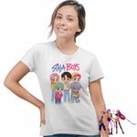 Fashion, accesorii si bijuterii - Femei - Imbracaminte femei - Tricouri si topuri femei - Tricou Femei Huntrix Saja Boys Kpop Demon Hunters, alb, marime L - Infinity.ro