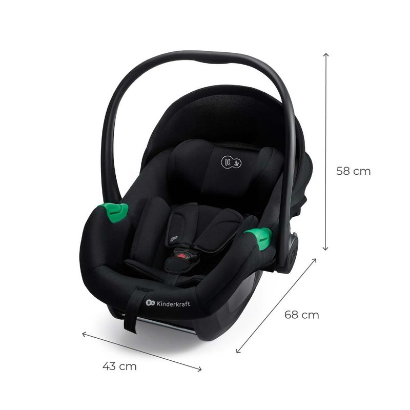 Jucarii, Copii si Bebe - Carucioare si articole de transport - Scaune auto copii - Scoica auto i-Size, 40-87 cm, Kinderkraft Mink Pro 2, Black - Infinity.ro