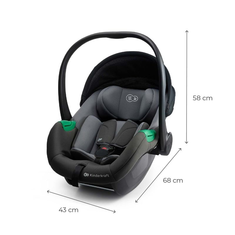 Jucarii, Copii si Bebe - Carucioare si articole de transport - Scaune auto copii - Scoica auto i-Size, 40-87 cm, Kinderkraft Mink Pro 2, Grey - Infinity.ro