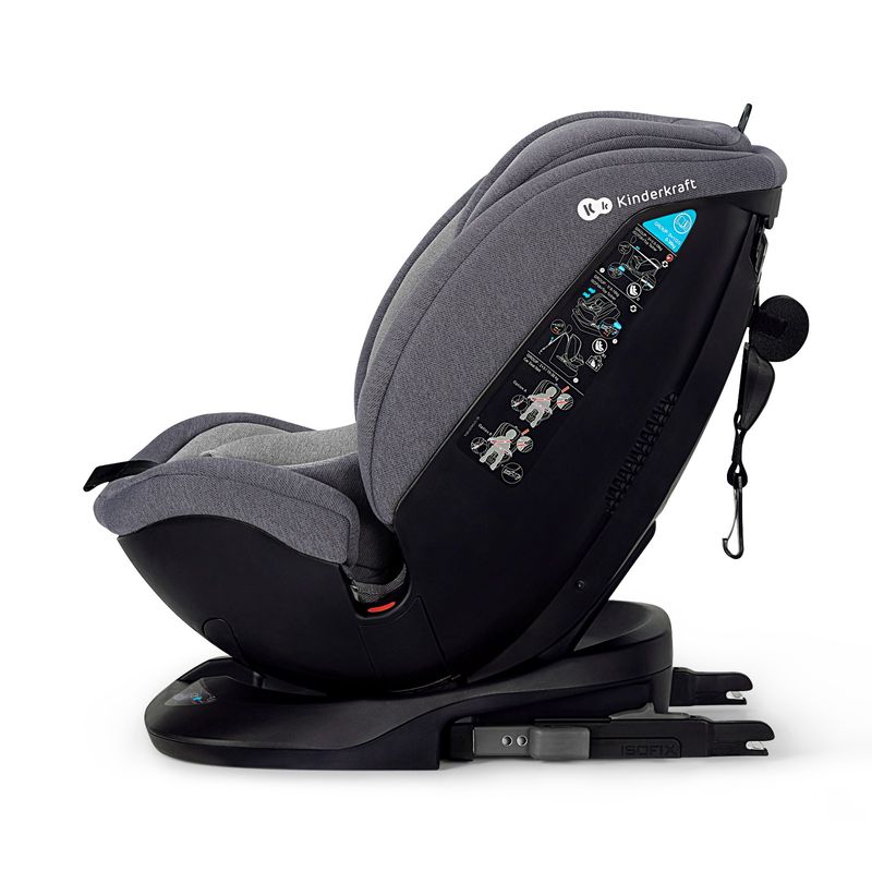 Jucarii, Copii si Bebe - Carucioare si articole de transport - Scaune auto copii - Scaun auto Kinderkraft Xpedition rotativ, 0-36 kg, cu Isofix, Grey - Infinity.ro