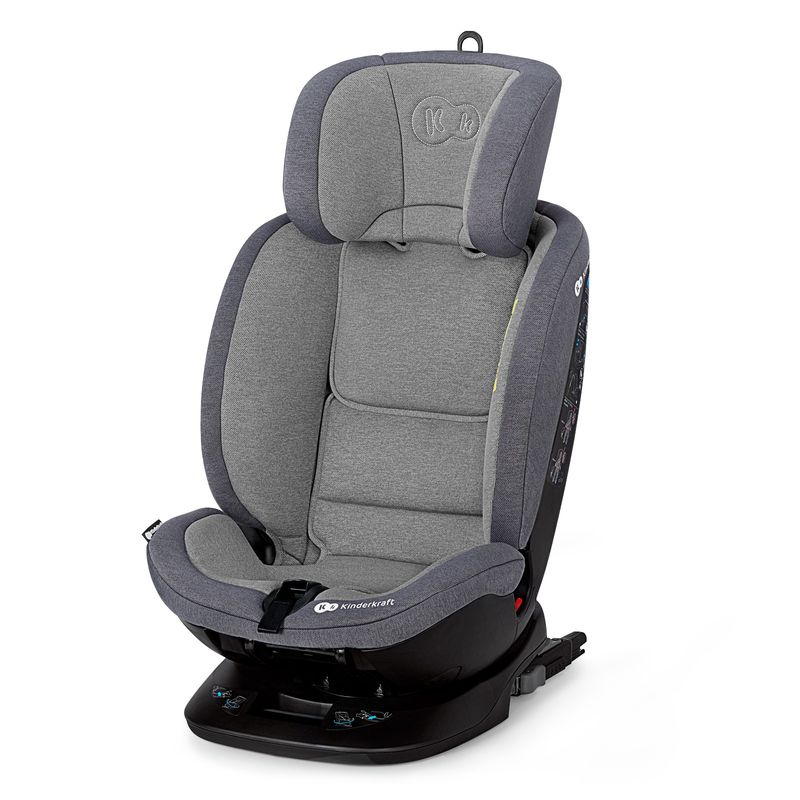 Jucarii, Copii si Bebe - Carucioare si articole de transport - Scaune auto copii - Scaun auto Kinderkraft Xpedition rotativ, 0-36 kg, cu Isofix, Grey - Infinity.ro