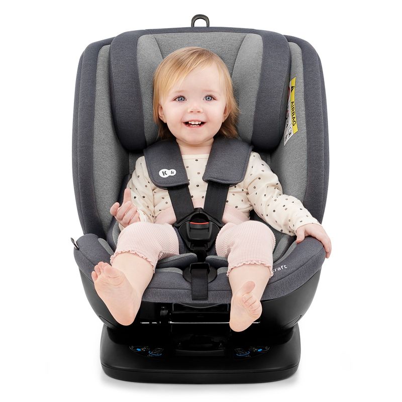 Jucarii, Copii si Bebe - Carucioare si articole de transport - Scaune auto copii - Scaun auto Kinderkraft Xpedition rotativ, 0-36 kg, cu Isofix, Grey - Infinity.ro