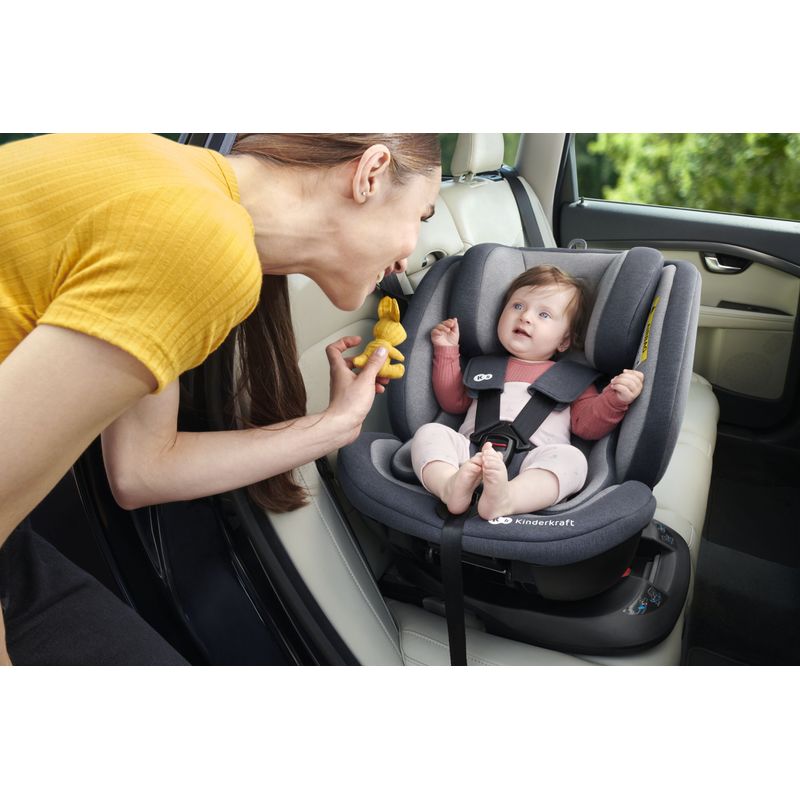 Jucarii, Copii si Bebe - Carucioare si articole de transport - Scaune auto copii - Scaun auto Kinderkraft Xpedition rotativ, 0-36 kg, cu Isofix, Grey - Infinity.ro