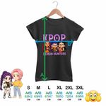 Fashion, accesorii si bijuterii - Femei - Imbracaminte femei - Tricouri si topuri femei - Tricou Femei Huntrix Demon Masters Kpop, negru, marime M - Infinity.ro