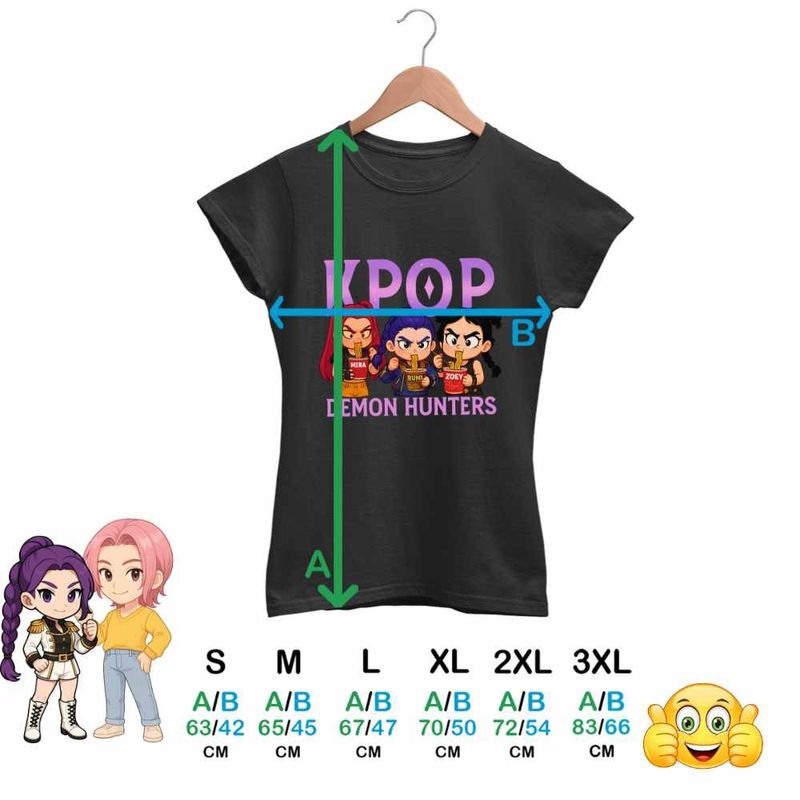 Fashion, accesorii si bijuterii - Femei - Imbracaminte femei - Tricouri si topuri femei - Tricou Femei Huntrix Demon Masters Kpop, negru, marime M - Infinity.ro