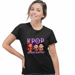 Fashion, accesorii si bijuterii - Femei - Imbracaminte femei - Tricouri si topuri femei - Tricou Femei Huntrix Demon Masters Kpop, negru, marime M - Infinity.ro