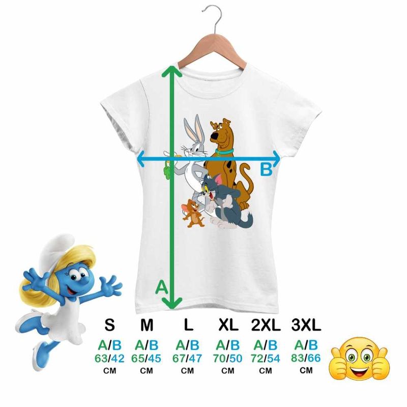 Fashion, accesorii si bijuterii - Femei - Imbracaminte femei - Tricouri si topuri femei - Tricou Femei Tom Jeryy Scooby Doo Bugs Bunny, alb, marime M - Infinity.ro