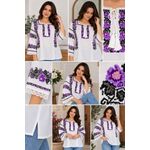 Fashion, accesorii si bijuterii - Femei - Imbracaminte femei - Camasi si bluze femei - Bluza dama SE26F alb/mov marimea S - Infinity.ro