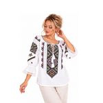 Fashion, accesorii si bijuterii - Femei - Imbracaminte femei - Camasi si bluze femei - Bluza dama SE26F alb/mov marimea S - Infinity.ro