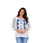 Fashion, accesorii si bijuterii - Femei - Imbracaminte femei - Camasi si bluze femei - Bluza dama SE26F alb/albastru marimea S - Infinity.ro