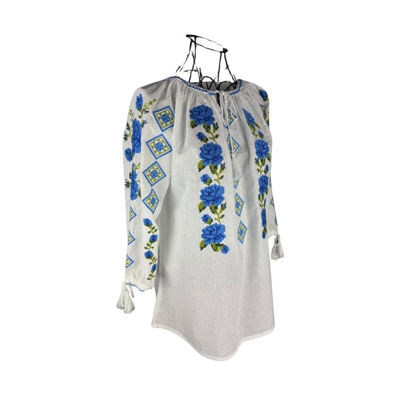 Fashion, accesorii si bijuterii - Femei - Imbracaminte femei - Camasi si bluze femei - Bluza dama SE26F alb/albastru marimea S - Infinity.ro