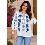 Fashion, accesorii si bijuterii - Femei - Imbracaminte femei - Camasi si bluze femei - Bluza dama SE26F alb/albastru marimea S - Infinity.ro